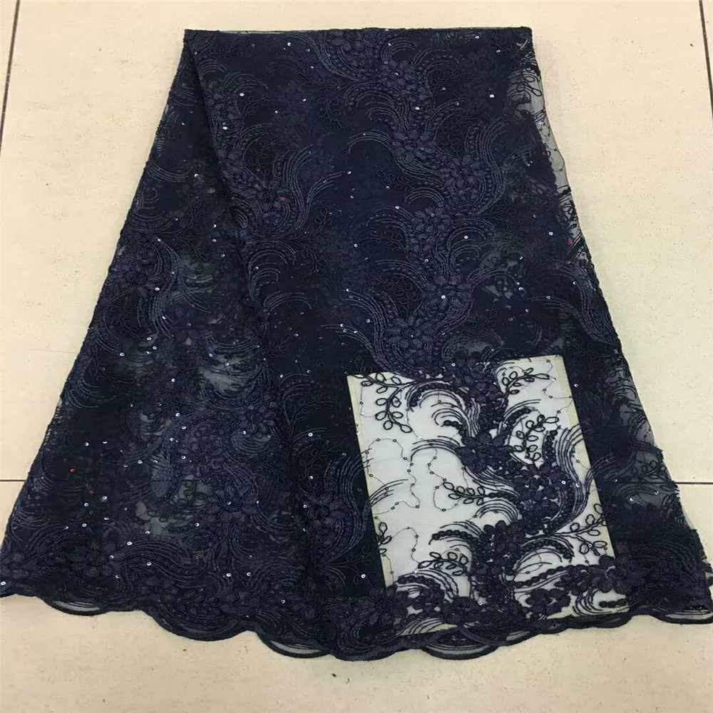 Best Selling Navy Blue African French Embroidered Sequin Tulle Lace Fabric For Nigerian Party X463-5
Best Selling Navy Blue African French Embroidered Sequin Tulle Lace Fabric For Nigerian Party X463-5