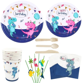 Serves 8 Kids dinosaur theme birthday disposable party tableware dinnerware set party supplies set including paper plates cups
Serves 8 Kids dinosaur theme birthday disposable party tableware dinnerware set party supplies set including paper plates cups