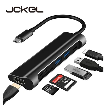 Jckel USB C HUB USB C 3.1 to HDMI SD/TF Card Reader USB Type C Charging Port 2 USB 3.0 HUB Adapter for MacBook Pro Type C HUB
Jckel USB C HUB USB C 3.1 to HDMI SD/TF Card Reader USB Type C Charging Port 2 USB 3.0 HUB Adapter for MacBook Pro Type C HUB