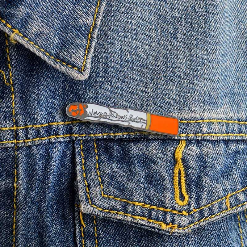 Cartoon brooch Never Know Best booking cigarette metal badge brooch lapel pin cowboy rebel boy smoking icon creative gift
Cartoon brooch Never Know Best booking cigarette metal badge brooch lapel pin cowboy rebel boy smoking icon creative gift