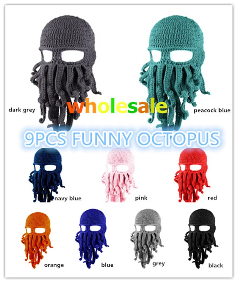BomHCS Wholesale 9PCS Funny Series Tentacle Octopus Cthulhu Crochet Beanie Hat Cap Wind Mask
BomHCS Wholesale 9PCS Funny Series Tentacle Octopus Cthulhu Crochet Beanie Hat Cap Wind Mask