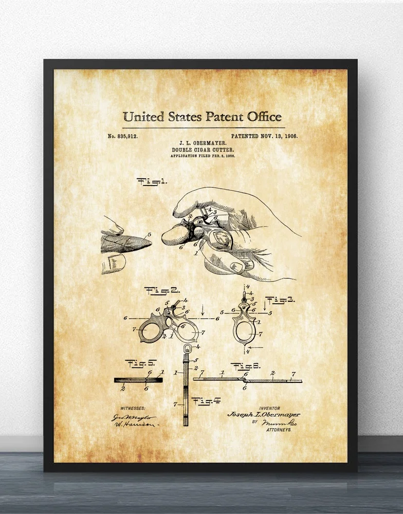 Cigar Cutter Patent 1906 Blueprint Wall Art Paint Wall Decor Canvas Prints Canvas Art Poster Oil Paintings No Frame
Cigar Cutter Patent 1906 Blueprint Wall Art Paint Wall Decor Canvas Prints Canvas Art Poster Oil Paintings No Frame