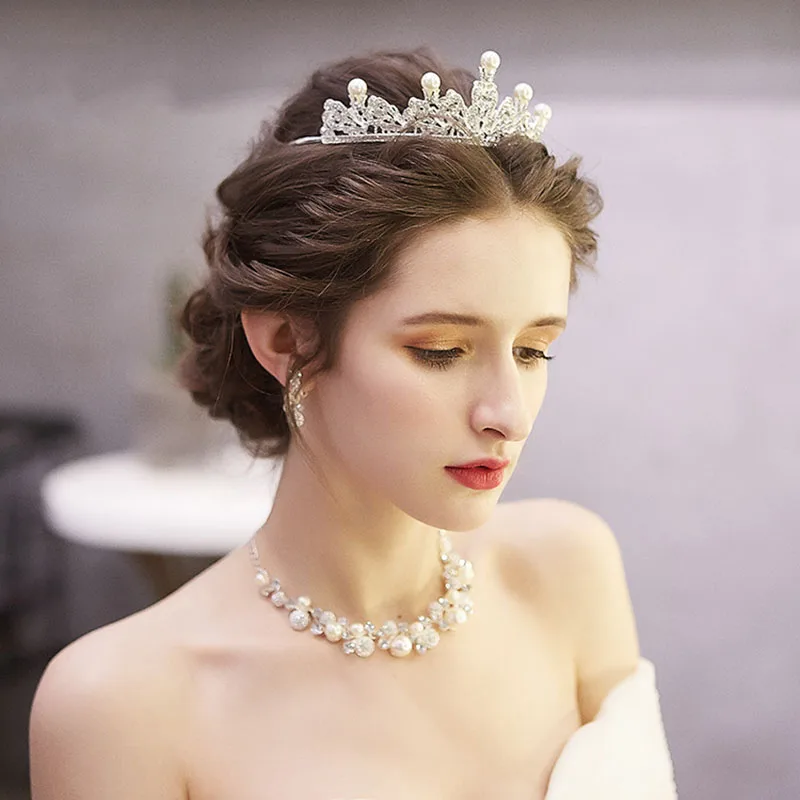 3pcs/set Simulated Pearl Jewelry Set Bridal Wedding Princess Tiara Necklace Choker Earrings Bijoux Rhinestone Beaded Headbands
3pcs/set Simulated Pearl Jewelry Set Bridal Wedding Princess Tiara Necklace Choker Earrings Bijoux Rhinestone Beaded Headbands