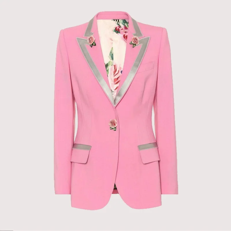 Luxury Brand 2018 New Style Clothes Women Fashion Long Sleeve Single Breasted Sweet Jacket Elegant Rose Button Print Slim Blazer
Luxury Brand 2018 New Style Clothes Women Fashion Long Sleeve Single Breasted Sweet Jacket Elegant Rose Button Print Slim Blazer
