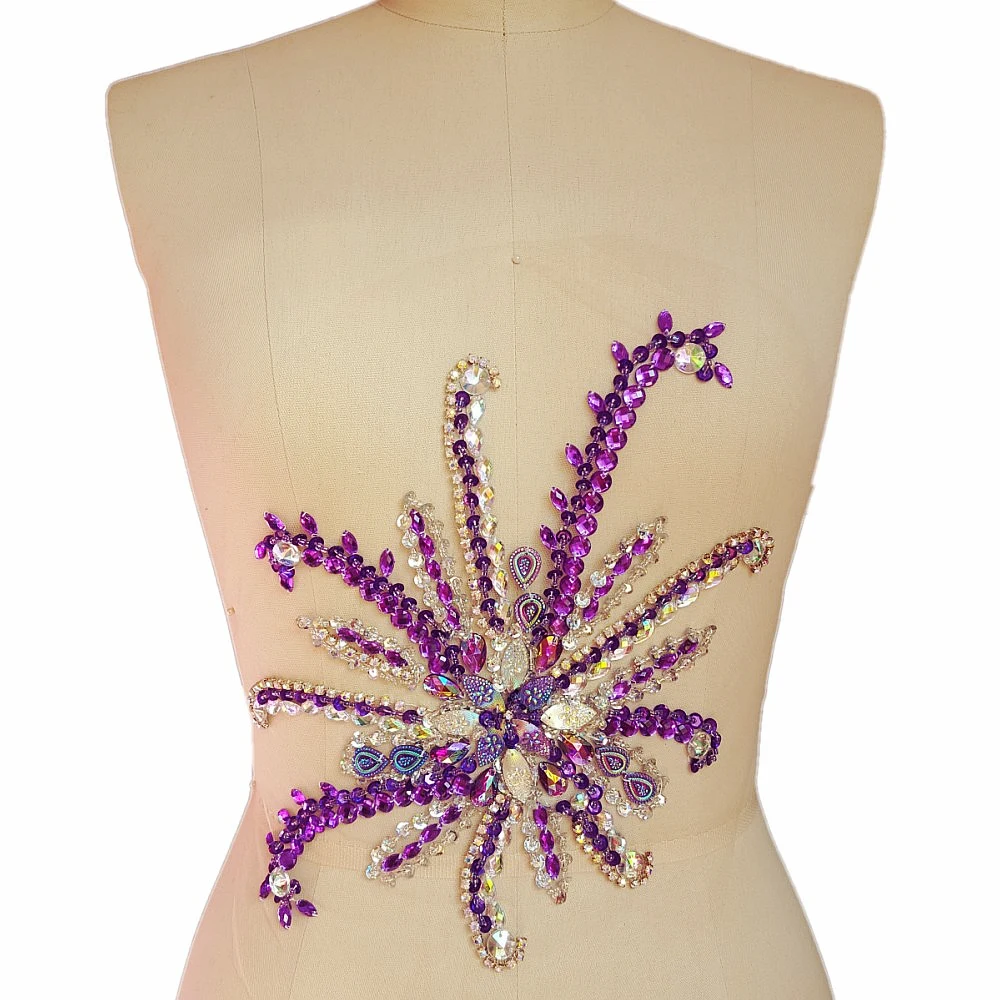 CREATIVE 24x30cm Purple Patches Sew-on Rhinestones Appliques Sewing timm for Wedding Couture Bridal Clothes Dress Sash Gown Prom
CREATIVE 24x30cm Purple Patches Sew-on Rhinestones Appliques Sewing timm for Wedding Couture Bridal Clothes Dress Sash Gown Prom