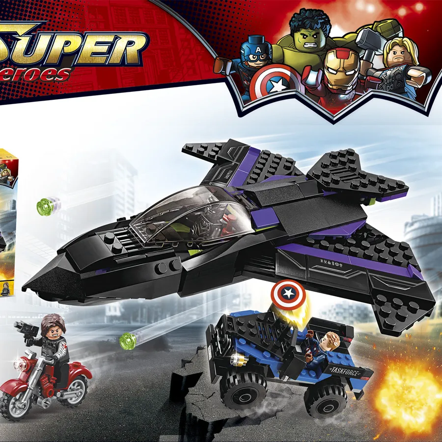 Black Panther Pursuit Set Civil War Captain America 287pcs Building Blocks Decool 76047 Compatible With Lego
Black Panther Pursuit Set Civil War Captain America 287pcs Building Blocks Decool 76047 Compatible With Lego