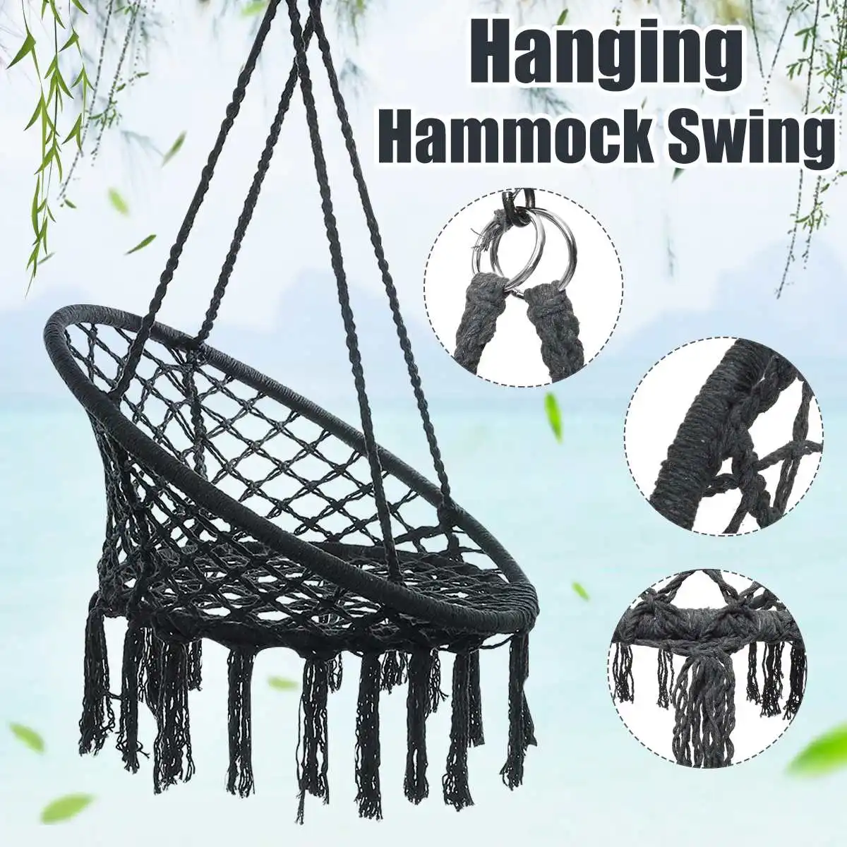 Swing Chair Rope Hammock Hanging Seat Home Garden Indoor Outdoor Trapeze 120KG Hammocks Indoor Chair
Swing Chair Rope Hammock Hanging Seat Home Garden Indoor Outdoor Trapeze 120KG Hammocks Indoor Chair