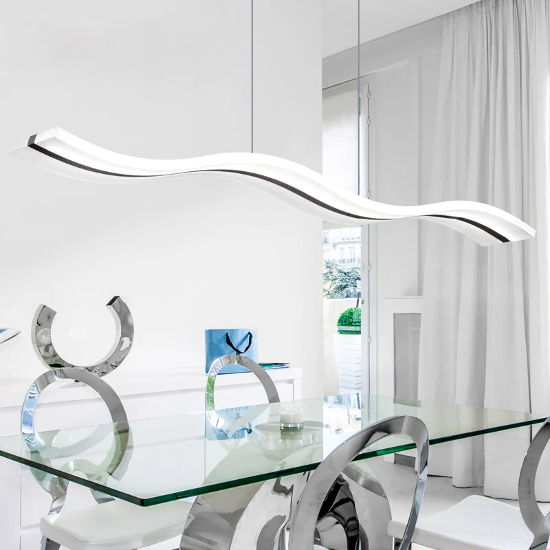 Modern Simple LED Dining Room Pendant Lamp Creative Personal linear Wave Pendant Lights for Restaurant Living Room Foyer
Modern Simple LED Dining Room Pendant Lamp Creative Personal linear Wave Pendant Lights for Restaurant Living Room Foyer