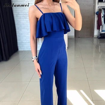 Sexy Jumpsuits Summer Overall Womens Ruffle Sheath Female Slash Neck Solid Long Jumpsuit Backless Spaghetti Strap Beach Womens
Sexy Jumpsuits Summer Overall Womens Ruffle Sheath Female Slash Neck Solid Long Jumpsuit Backless Spaghetti Strap Beach Womens