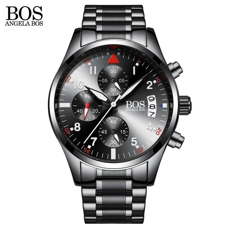 ANGELA BOS Chronograph Timer Fashion Sport Watch Men Quartz Watches Calendar Date Stainless Steel Wristwatches Top brand Luxury
ANGELA BOS Chronograph Timer Fashion Sport Watch Men Quartz Watches Calendar Date Stainless Steel Wristwatches Top brand Luxury