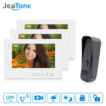 JeaTone 7 Inch Color Display Video Door Phone Doorbell Wired Apartment Audio Visual Intercom Entry System IR Night Camera Kit
JeaTone 7 Inch Color Display Video Door Phone Doorbell Wired Apartment Audio Visual Intercom Entry System IR Night Camera Kit
