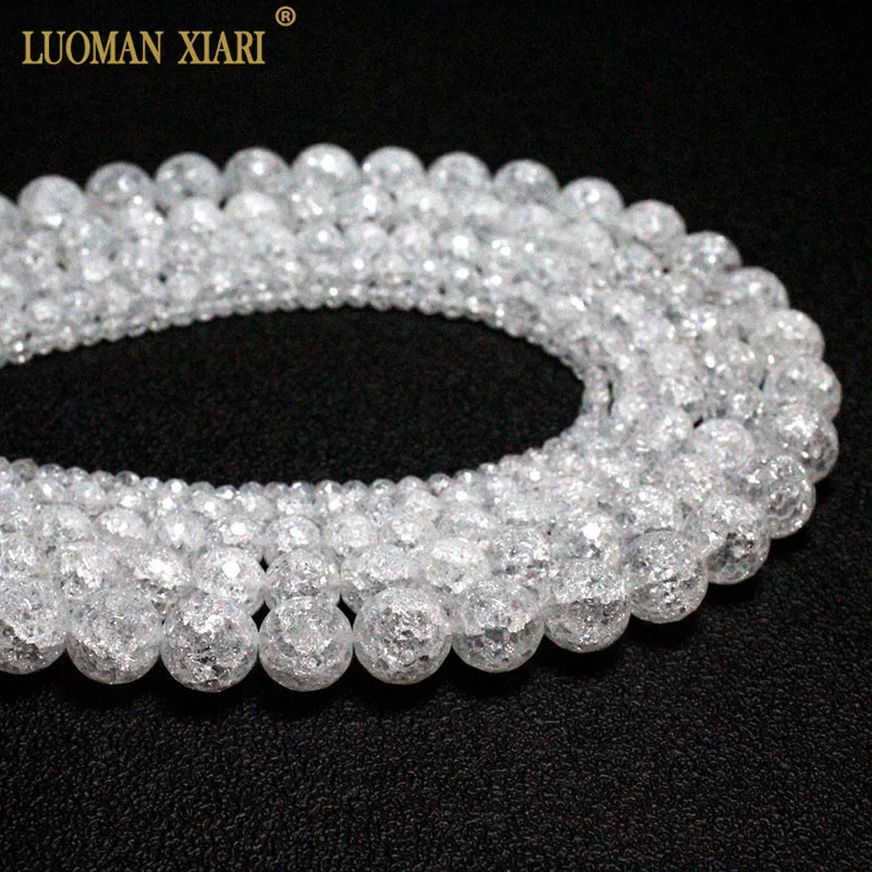 Wholesale Faceted Clear White Snow Cracked Crystal Natural Stone Beads For Jewelry Making DIY Bracelet Necklace 4/6/8/10/12mm
Wholesale Faceted Clear White Snow Cracked Crystal Natural Stone Beads For Jewelry Making DIY Bracelet Necklace 4/6/8/10/12mm