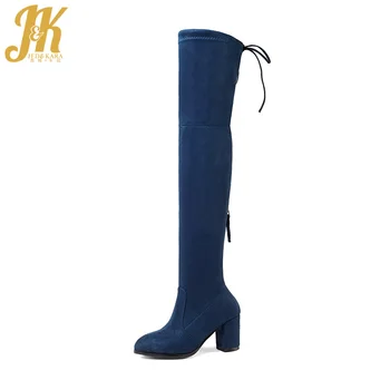 JK 2018 Latest Woman Thigh High Boot Faux Suede Stretch Lady Over Knee Boot Thick High Heels Shoes Women Winter Big Size
JK 2018 Latest Woman Thigh High Boot Faux Suede Stretch Lady Over Knee Boot Thick High Heels Shoes Women Winter Big Size