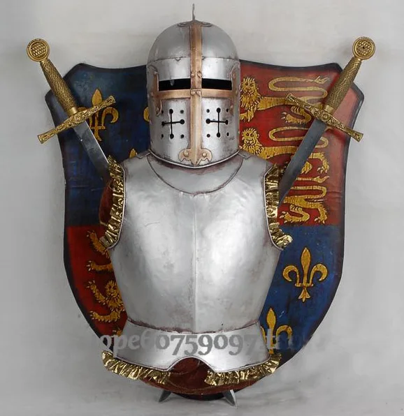 S1521 железная накладка на грудь в средневековом стиле с изображением короля