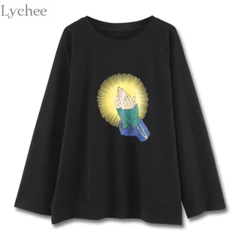 Lychee Harajuku Summer Women T Shirt Shine Hand Print Casual Loose Long Sleeve T Shirt Tee Top Female
Lychee Harajuku Summer Women T Shirt Shine Hand Print Casual Loose Long Sleeve T Shirt Tee Top Female