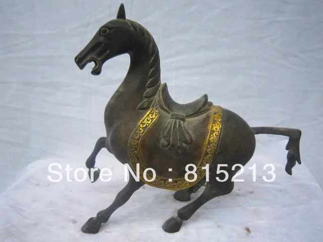 wang 000146 9" Chinese Bronze Gilt Animal Carved Sucessful Running Horse Statue
wang 000146 9" Chinese Bronze Gilt Animal Carved Sucessful Running Horse Statue