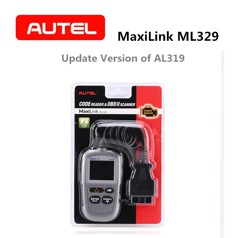 Autel MaxiLink ML329 Code Reader OBDII Readiness Key AutoVIN Function OBD2 Scanner Car Diagnostic tool update version of AL319
Autel MaxiLink ML329 Code Reader OBDII Readiness Key AutoVIN Function OBD2 Scanner Car Diagnostic tool update version of AL319