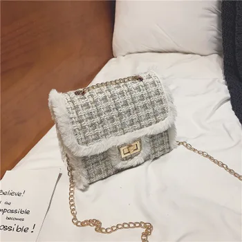 Luxury Brand Crossbody Bags For Women Winter Tweed Wool Bags Small Designer Handbags Chains Female Messenger Bags Knit
Luxury Brand Crossbody Bags For Women Winter Tweed Wool Bags Small Designer Handbags Chains Female Messenger Bags Knit