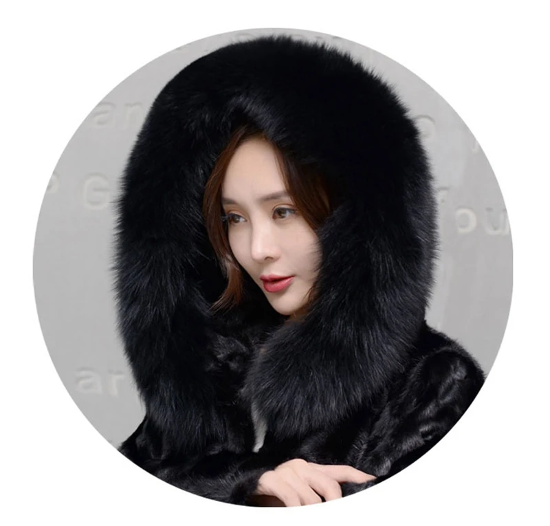 100% genuine natural mink fur coat with hoody long (7)