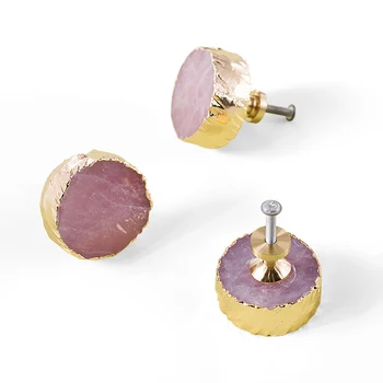 Natural Crystal Circle Single hole Handle Extravagant Nature Pink Crystal stone Circle Grip/Knob for Cabinet Furniture Hardware
Natural Crystal Circle Single hole Handle Extravagant Nature Pink Crystal stone Circle Grip/Knob for Cabinet Furniture Hardware