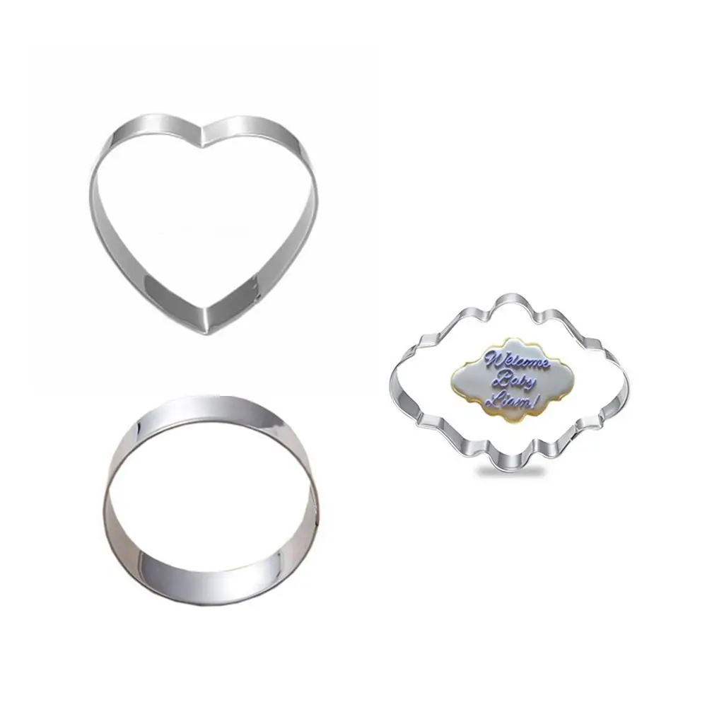 3pcs/Set Stainless Steel Cookie Cutter Tools Frame Style Love Heart Round Pancake Biscuit Baking Stencils for Cakes Fondant
3pcs/Set Stainless Steel Cookie Cutter Tools Frame Style Love Heart Round Pancake Biscuit Baking Stencils for Cakes Fondant
