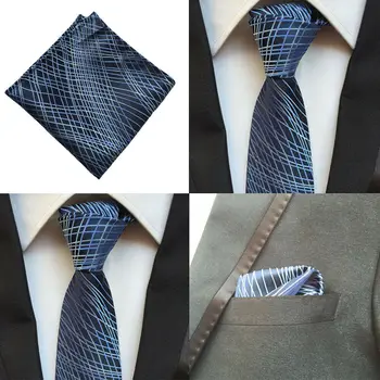 Men Blue Stripe Necktie Tie Pocket Square Wedding Handkerchief Set Lot HZTIE0139
Men Blue Stripe Necktie Tie Pocket Square Wedding Handkerchief Set Lot HZTIE0139