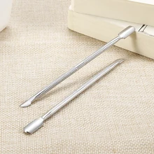 Лалич из нержавеющей стали, для кутикулы Съемник двусторонний палец толчок для сухой кожи отодвигатель кутикулы для маникюра и ухода за ног...(China)