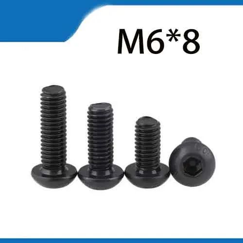 Free Shipping 50pcs M6x8 mm M6*8 mm yuan cup Half round pan head black grade 10.9 carbon Steel Hex Socket Head Cap Screw
Free Shipping 50pcs M6x8 mm M6*8 mm yuan cup Half round pan head black grade 10.9 carbon Steel Hex Socket Head Cap Screw