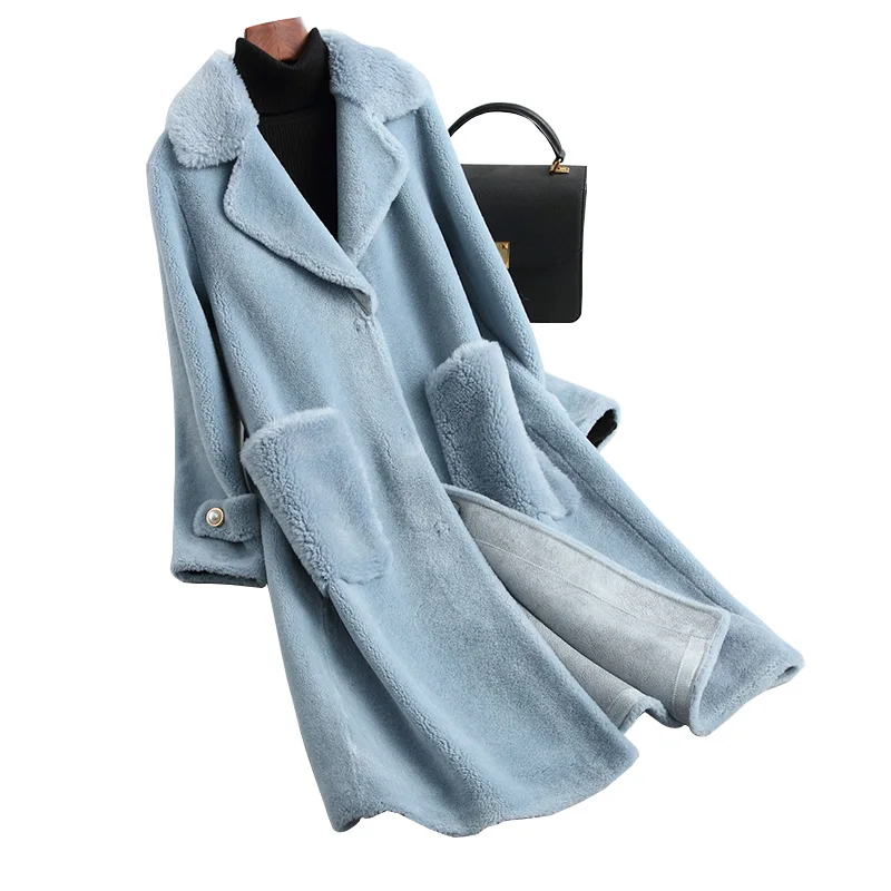 Women's Real Fur Coat 2019 Thick Warm Winter Coat Women Sheep Shearling Jacket Natural Wool Jackets Long Trench Female XQ107
Women's Real Fur Coat 2019 Thick Warm Winter Coat Women Sheep Shearling Jacket Natural Wool Jackets Long Trench Female XQ107