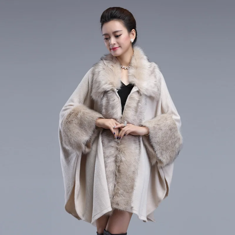 SWONCO Women Coat Winter Cloak Knit Cape With Fur Cloak Cape Women 2019 Autumn/winter Women Outwear Coat Poncho Black Capes Lady
SWONCO Women Coat Winter Cloak Knit Cape With Fur Cloak Cape Women 2019 Autumn/winter Women Outwear Coat Poncho Black Capes Lady