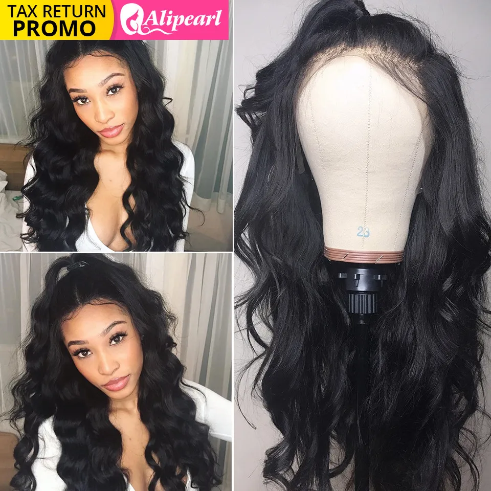 Lace Front Human Hair Wigs Pre Plucked 130% 150% 180% 250% Density Brazilian Body Wave Wigs For Women Remy AliPearl Hair(China)