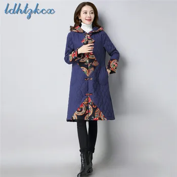 Print Embroidery Long Sleeve Hooded Parkas Female 2018 Autumn-winter New Fashion Thick Warmth Slim Pocket Long Cotton Coat LD424
Print Embroidery Long Sleeve Hooded Parkas Female 2018 Autumn-winter New Fashion Thick Warmth Slim Pocket Long Cotton Coat LD424