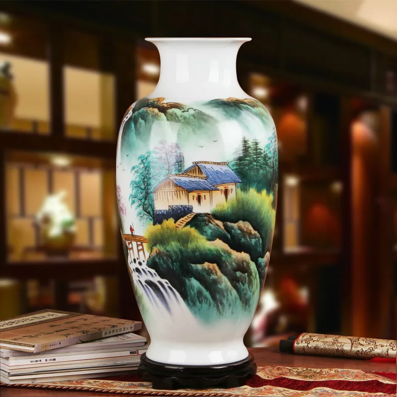 Jingdezhen Master Hand Painted 60cm Height Large Decoration house in mountain Pattern Ceramic Flower Vase
Jingdezhen Master Hand Painted 60cm Height Large Decoration house in mountain Pattern Ceramic Flower Vase