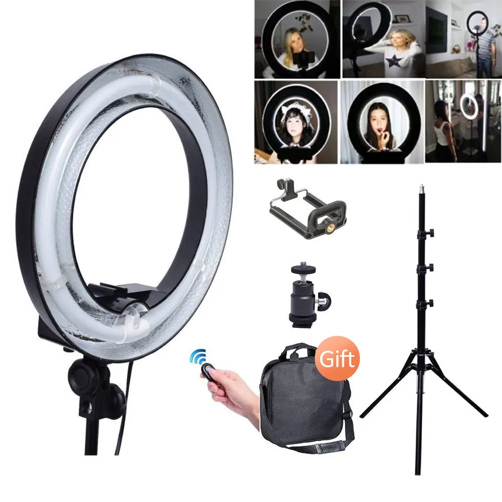 400W 5500K 34cm Fluorescent Ring Light with 185cm Tripod Stand + Phone Holder for Photography Video Selfie 220V
400W 5500K 34cm Fluorescent Ring Light with 185cm Tripod Stand + Phone Holder for Photography Video Selfie 220V