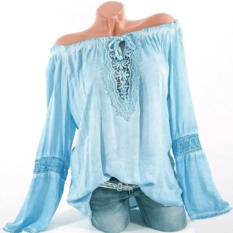 Plus Size 5XL Womens Tops and Blouses 2018 Streetwear Lace Off Shoulder Long Sleeve Blouse Tunic Clothes Woman Ladies Top
Plus Size 5XL Womens Tops and Blouses 2018 Streetwear Lace Off Shoulder Long Sleeve Blouse Tunic Clothes Woman Ladies Top