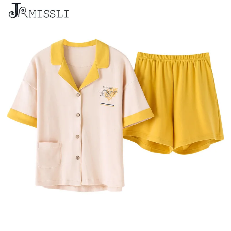 JRMISSLI Summer women's clothing women pajamas set plus size short sleeve cotton pyjamas women summer sleep pyjama
JRMISSLI Summer women's clothing women pajamas set plus size short sleeve cotton pyjamas women summer sleep pyjama