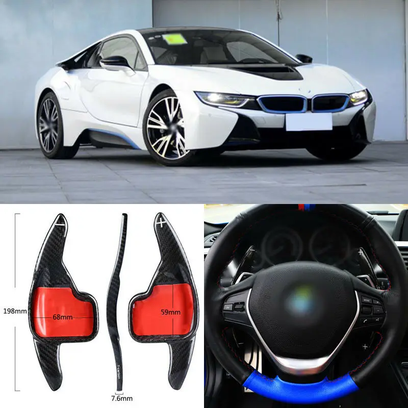 Carbon Fiber Gear DSG Steering Wheel Paddle Shifter Cover Fit For BMW i8 2016-18
Carbon Fiber Gear DSG Steering Wheel Paddle Shifter Cover Fit For BMW i8 2016-18