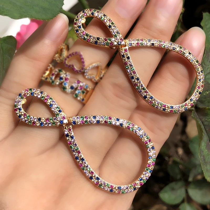 Multicolor Cubic Zirconia Big Hollow Geometric Earrings For Women Gold color Rainbow Large Dangle Earring Gothic Fashion Jewelry
Multicolor Cubic Zirconia Big Hollow Geometric Earrings For Women Gold color Rainbow Large Dangle Earring Gothic Fashion Jewelry