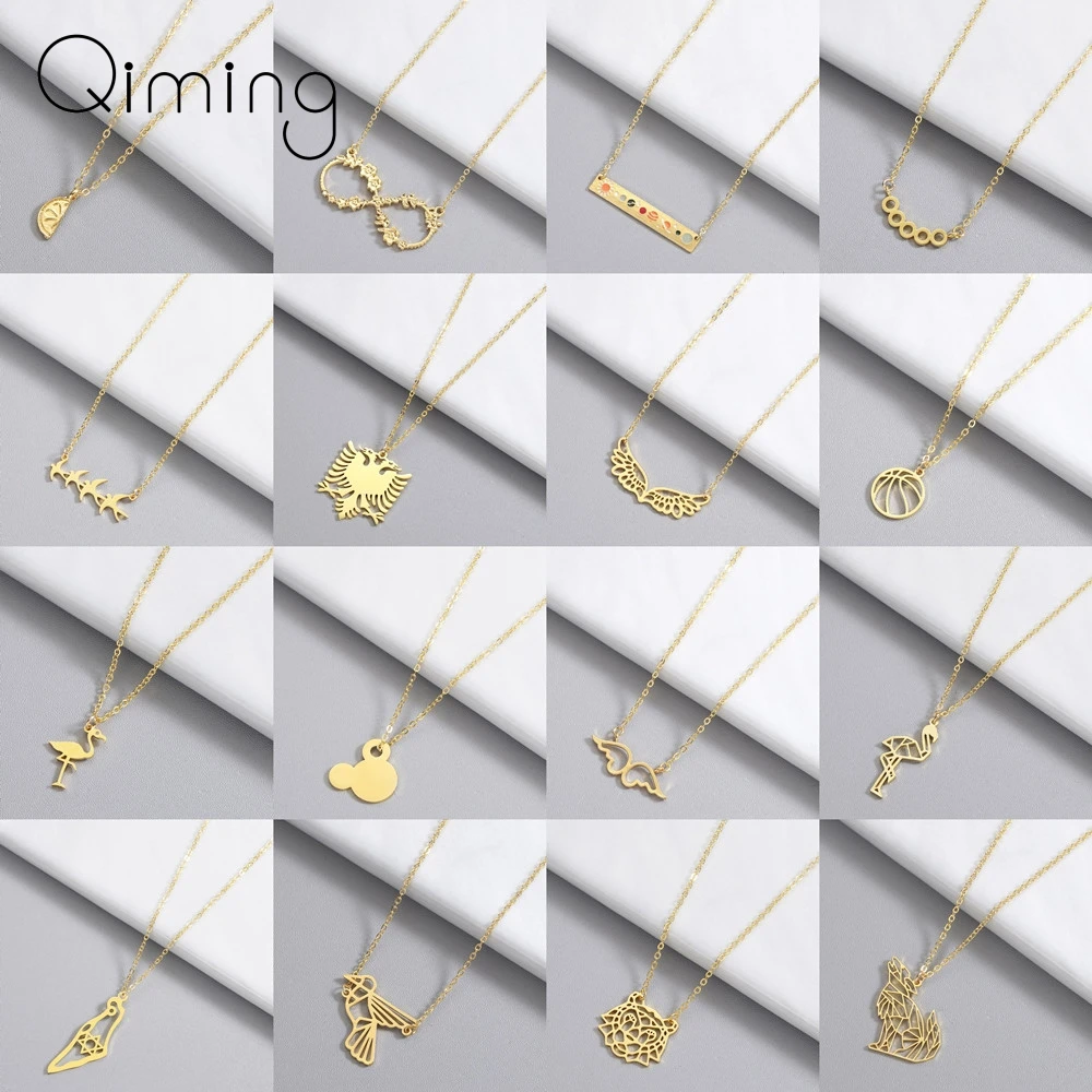 Women Mickey Necklace Angle Wings Bird Geometric Statement Jewelry Infinity Stainless Steel Neckalce Girls Gift Woman 
Women Mickey Necklace Angle Wings Bird Geometric Statement Jewelry Infinity Stainless Steel Neckalce Girls Gift Woman