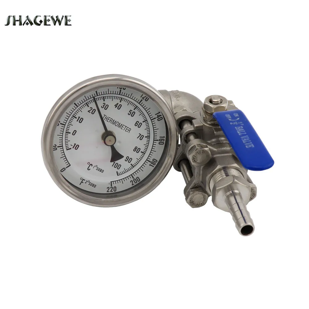 Stainless Steel Ball Valve Hose Barb&Hex Nipple 1/2"In-line Thermometer & 3pc Ball Valve Counterflow Wort Chiller Homebrew Beer
Stainless Steel Ball Valve Hose Barb&Hex Nipple 1/2"In-line Thermometer & 3pc Ball Valve Counterflow Wort Chiller Homebrew Beer