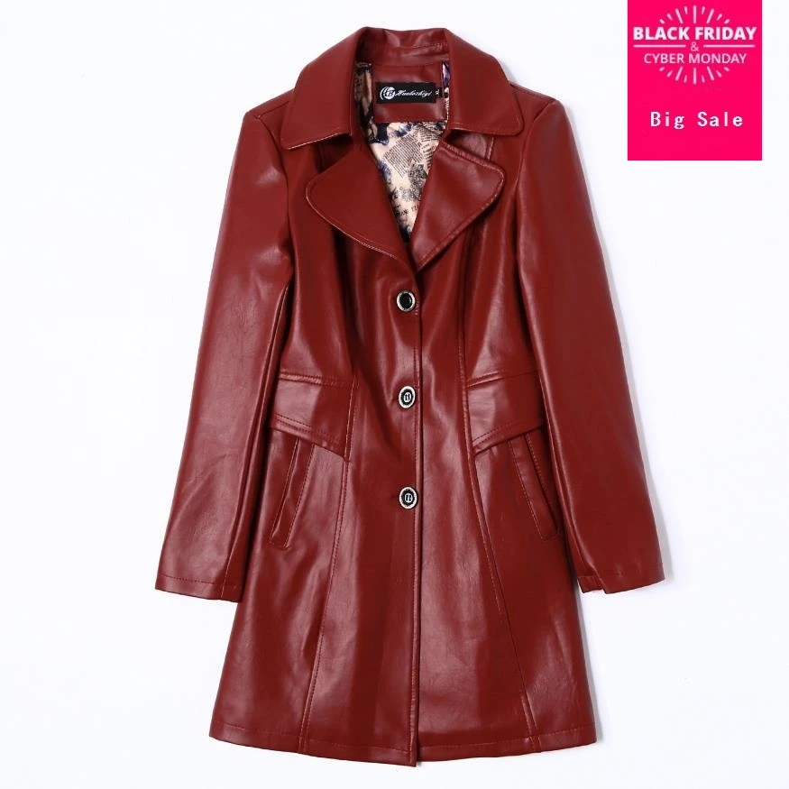 Autumn Fashion brand single brested leather jacket Women's great quality British style long Leather Jacket with belt wq382
Autumn Fashion brand single brested leather jacket Women's great quality British style long Leather Jacket with belt wq382