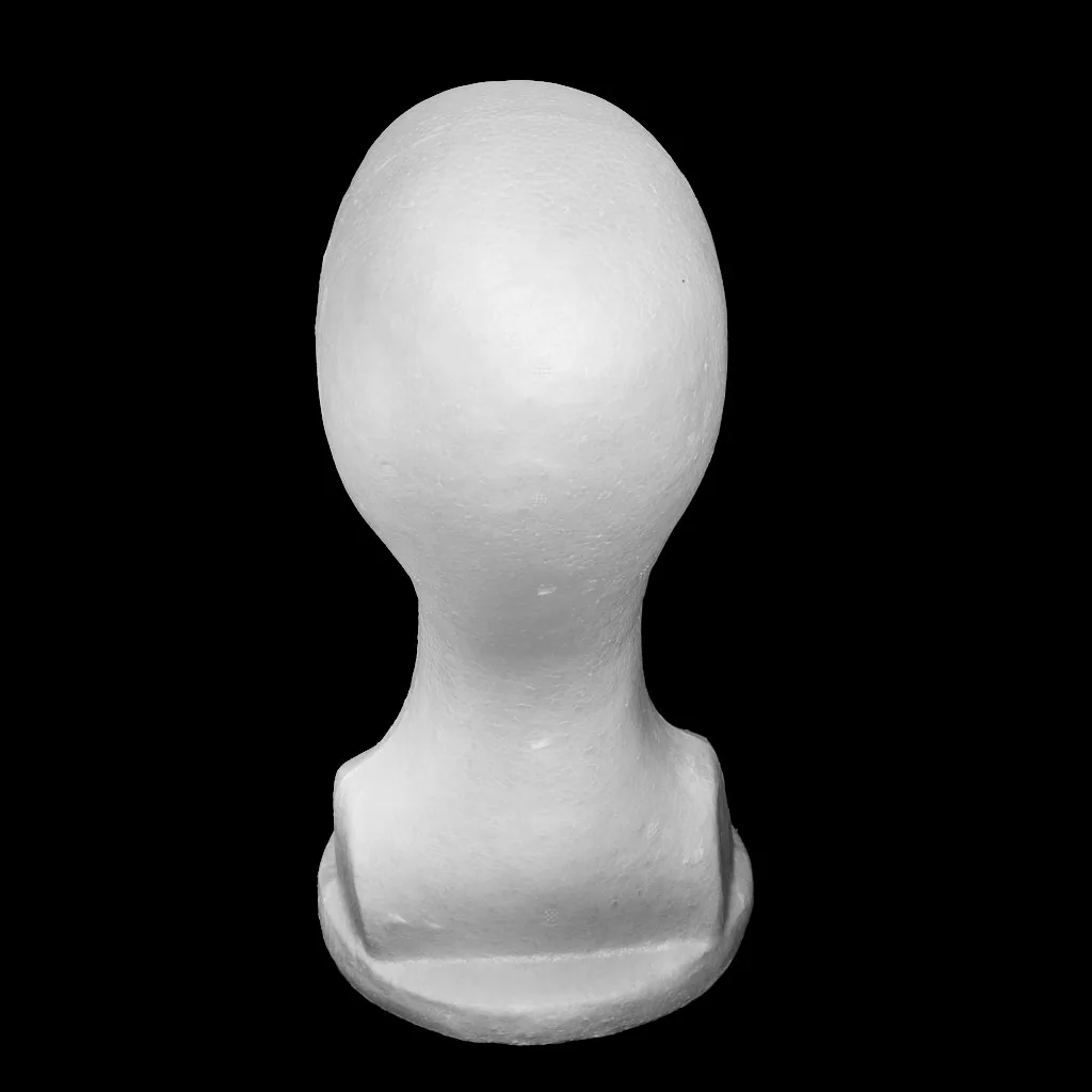 Male Polystyrene Styrofoam Model Head Mannequin Stand Wig Hair Hat Display for Wigs Showcase DIY Craft Sewing Supply Party Decor