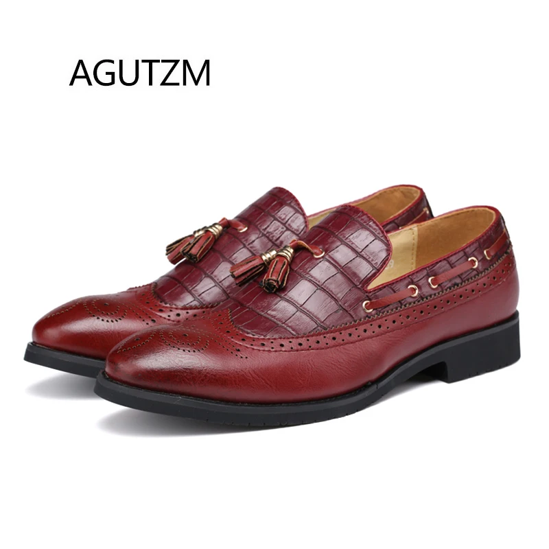 AGUTZM 8212 New Spring Autumn British Carved Fashion Tassels Crocodile Pattern PU Leather Slip On Style Men's Brogue Shoes
AGUTZM 8212 New Spring Autumn British Carved Fashion Tassels Crocodile Pattern PU Leather Slip On Style Men's Brogue Shoes