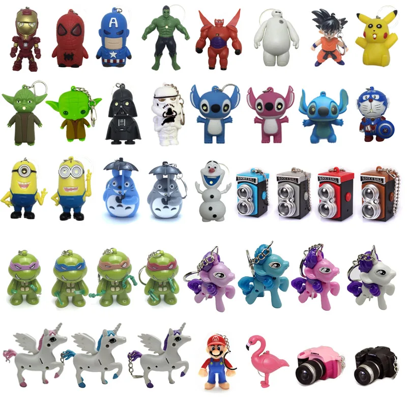 Star Wars Black White Warrior BB-8Robot Yoda Avengers IronMan Hulk Baymax Stitch Dragon Ball LED Glowing Sound Keychain Keyring
Star Wars Black White Warrior BB-8Robot Yoda Avengers IronMan Hulk Baymax Stitch Dragon Ball LED Glowing Sound Keychain Keyring
