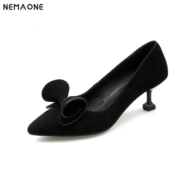 NEMAONE Women Genuine Leather High Heel Shoes 5.5cm thin heels women Pumps Bow Design Wedding Shoes woman
NEMAONE Women Genuine Leather High Heel Shoes 5.5cm thin heels women Pumps Bow Design Wedding Shoes woman