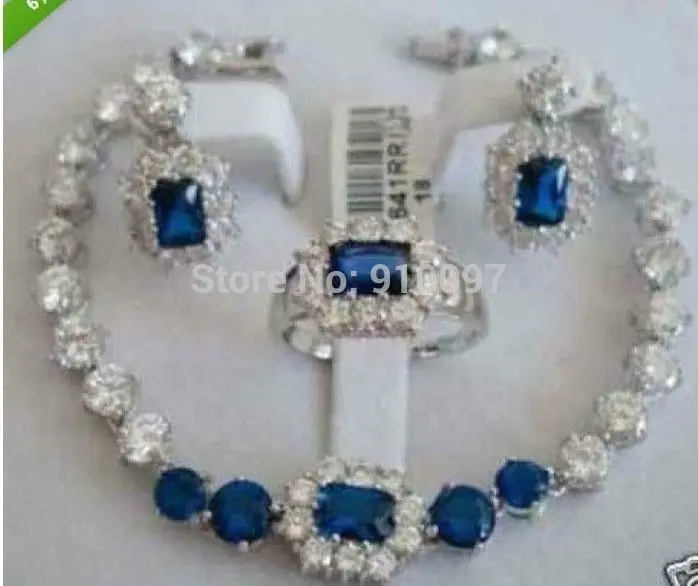LHX54013>>>Fashion Jewellery Women's Set Blue Stone Sapphire bracelet earring ring 8
LHX54013>>>Fashion Jewellery Women's Set Blue Stone Sapphire bracelet earring ring 8