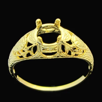 HELON 5.5-6mm Round Cut Semi Mount Ring Setting Solid 14k Yellow Gold Engagement Ring For Women Art Nouveau Vintage Fine Jewelry
HELON 5.5-6mm Round Cut Semi Mount Ring Setting Solid 14k Yellow Gold Engagement Ring For Women Art Nouveau Vintage Fine Jewelry