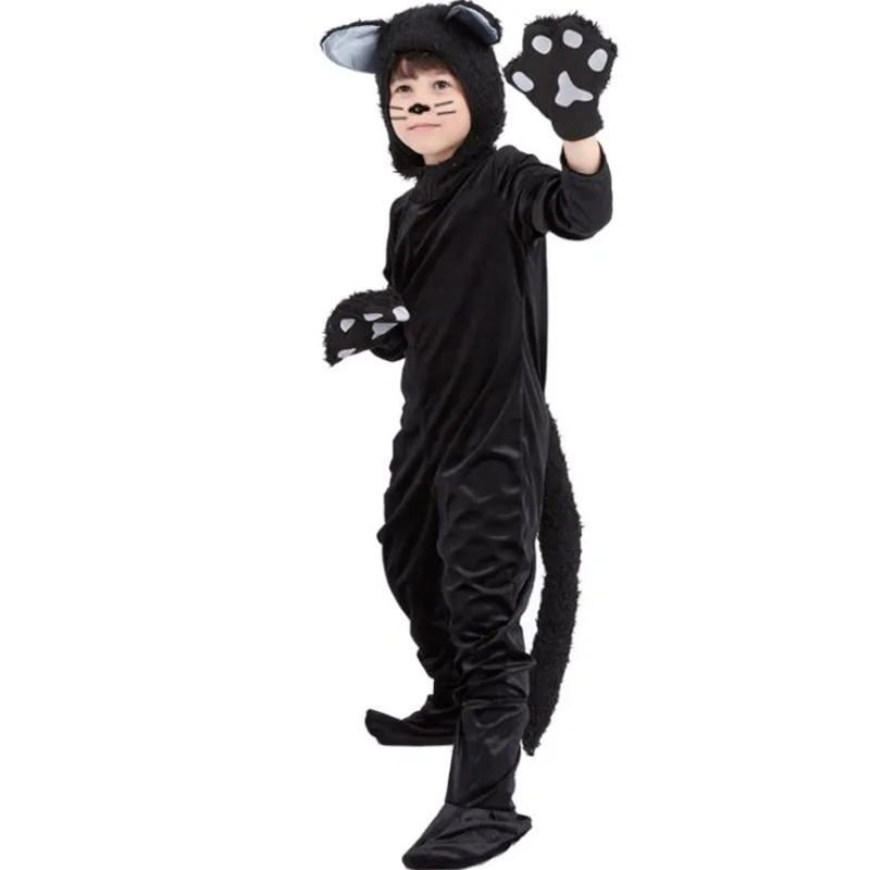 Children Boys Girls Black Cat Cosplay Kids Stage Performance Masquerade Costumes Party Decoration Costume Christmas | Тематическая