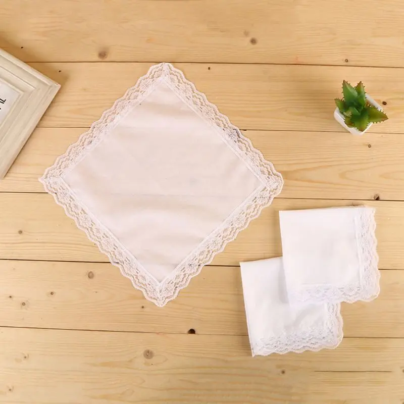 25x25cm Ladies Plain White Floral Lace Trim Cotton Handkerchiefs Bridal Wedding Square Napkin Gift DIY Print Draw Pocket Hankies
25x25cm Ladies Plain White Floral Lace Trim Cotton Handkerchiefs Bridal Wedding Square Napkin Gift DIY Print Draw Pocket Hankies
