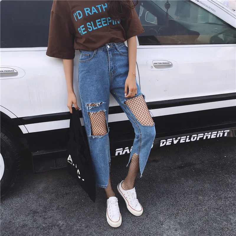 2017 Spring Autumn Women Girls Denim Ankle-Length Femme Ripped Trouser jeans female casual pants
2017 Spring Autumn Women Girls Denim Ankle-Length Femme Ripped Trouser jeans female casual pants